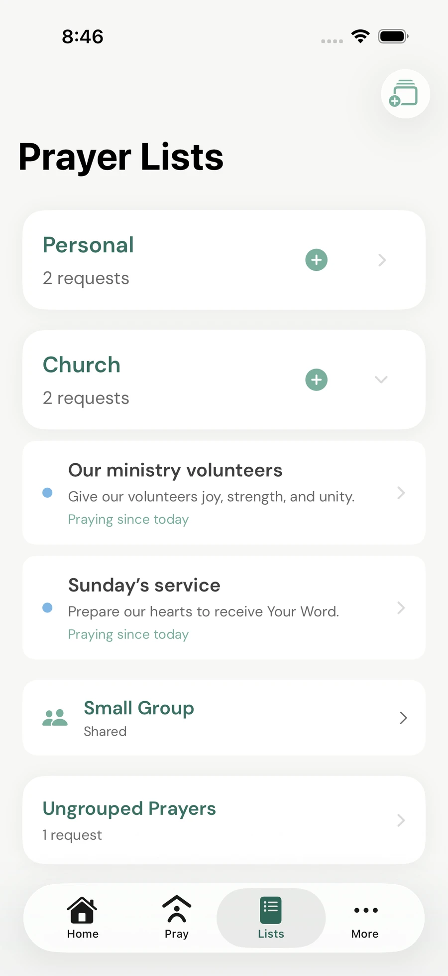 Fictional Church prayer list expanded with requests for Sunday’s service and ministry volunteers